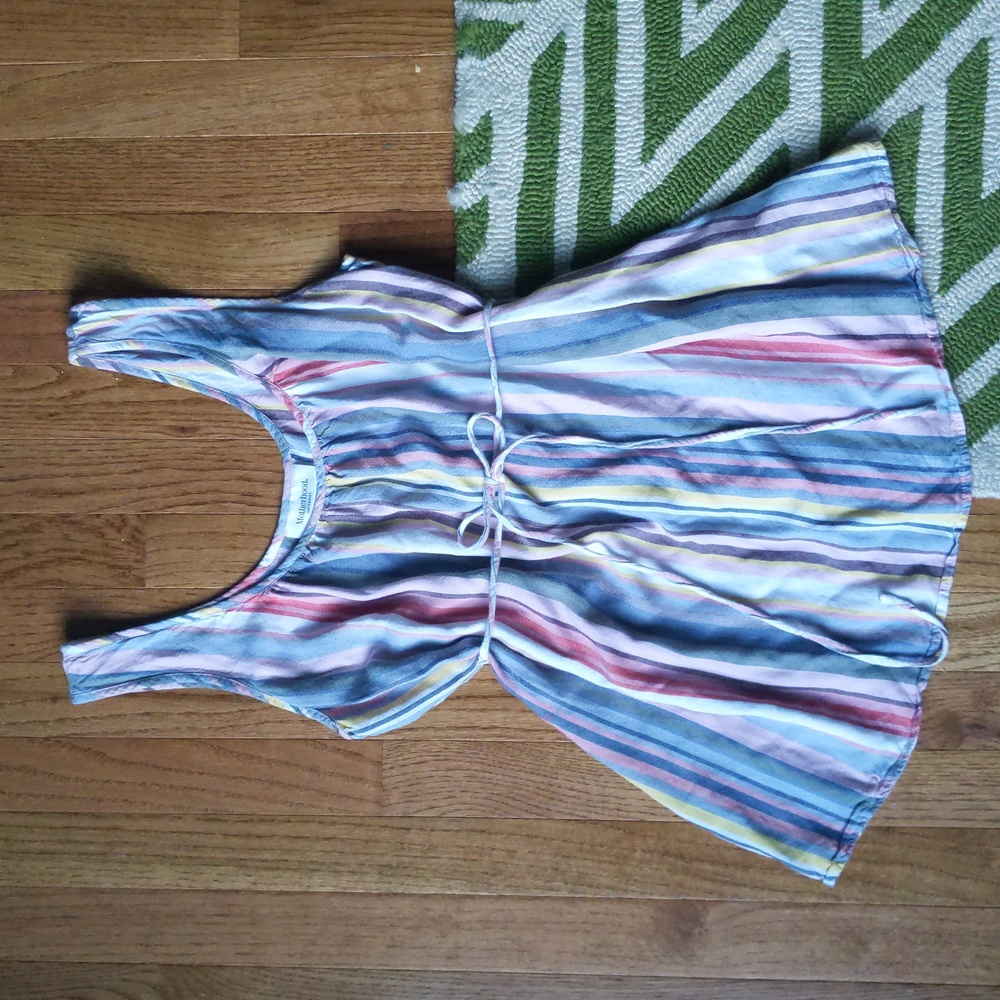 Motherhood Maternity | multicolor stripe sleeveless tie waist top